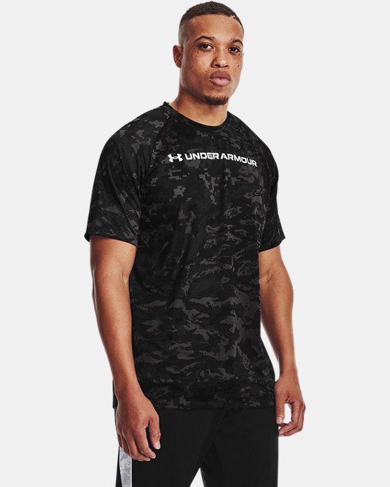 Men's UA Tech™ ABC Camo Short Sleeve in Gray image number 0